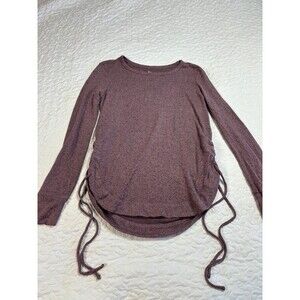 So Purple Long Sleeve Side Tie Scrunch T-shirt size small